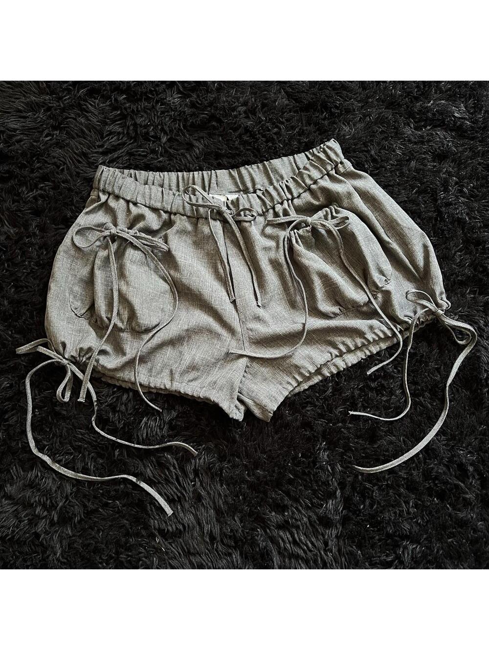 Collusion Grey Textured Bubble Shorts Size US 14 Large Drawstring Pockets Acubi